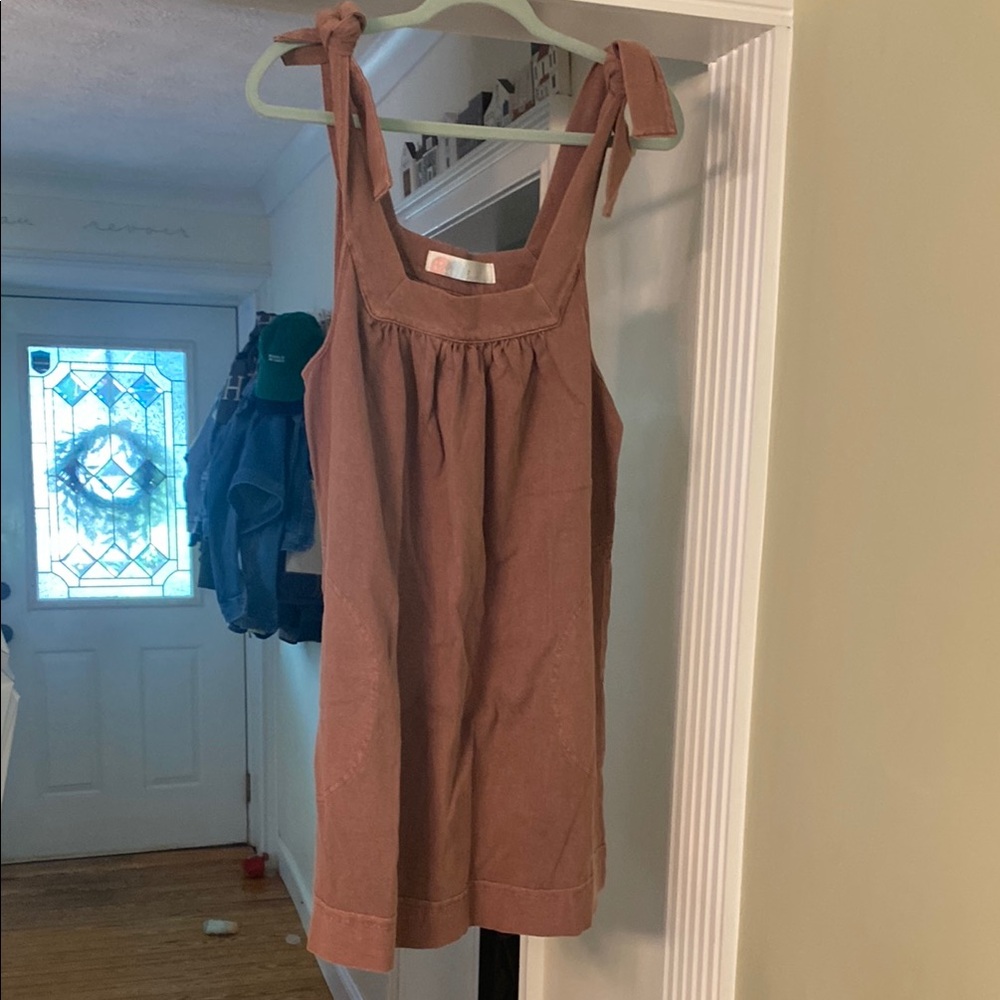 Free People sundress with Tie Straps, size small, maroon in color, thick cotton